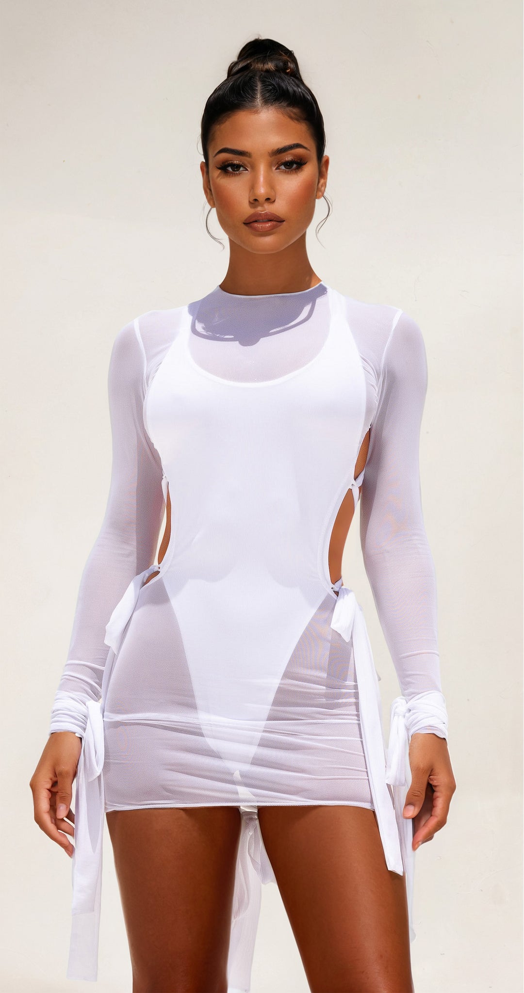 Lexi Mesh Cover Up Dress — White
