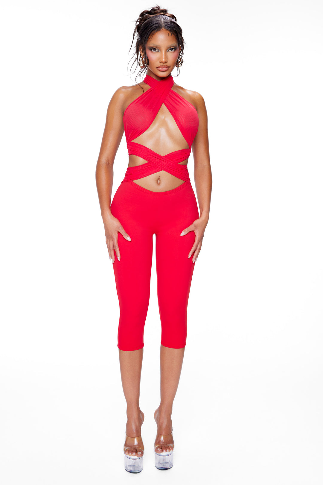 Carmen Wrap Capri — Red