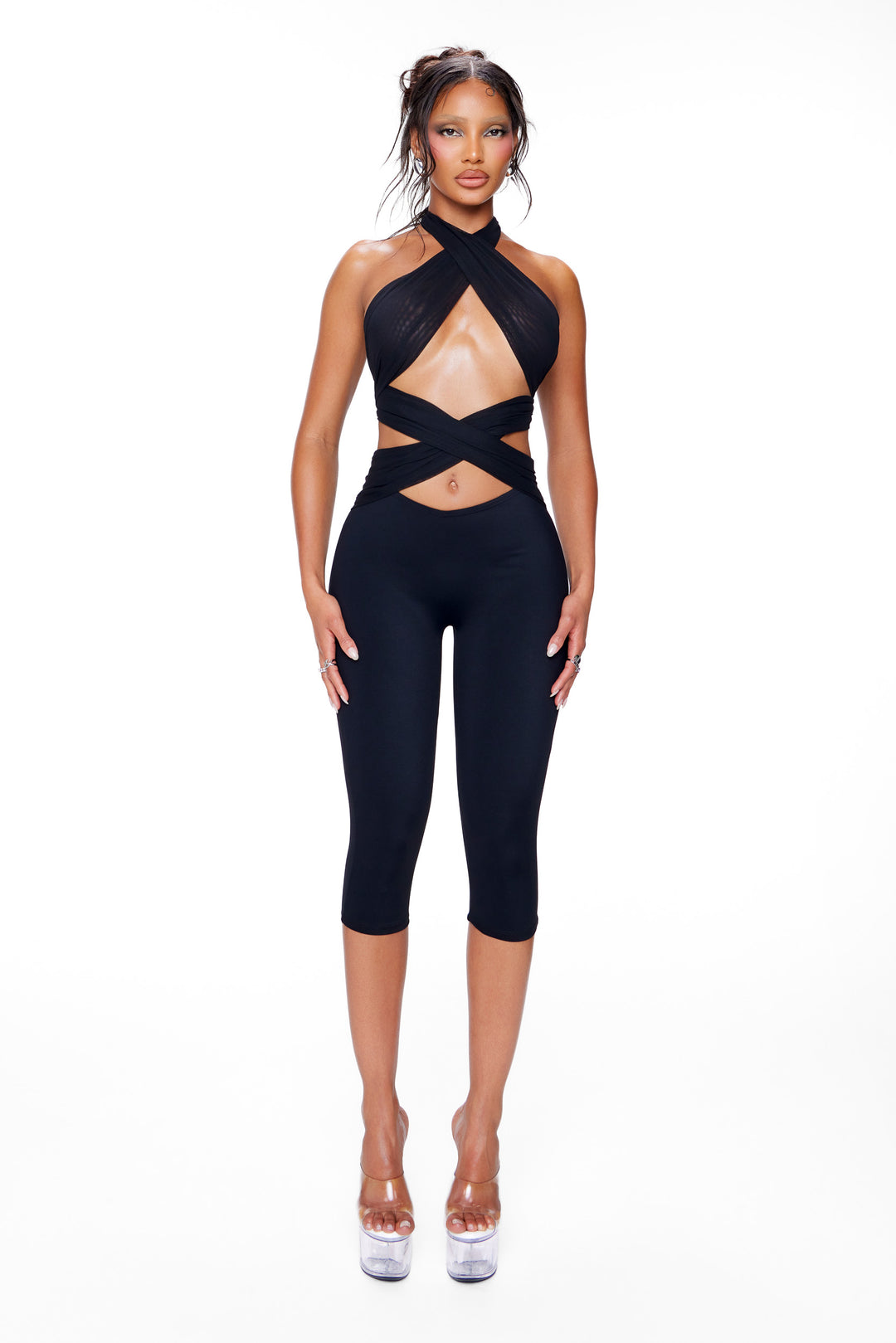 Carmen Wrap Capri — Black