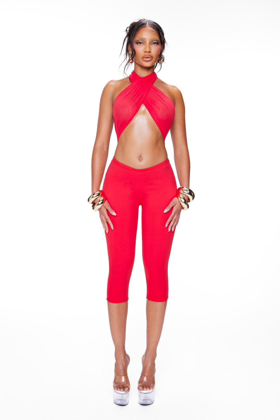 Carmen Wrap Capri — Red