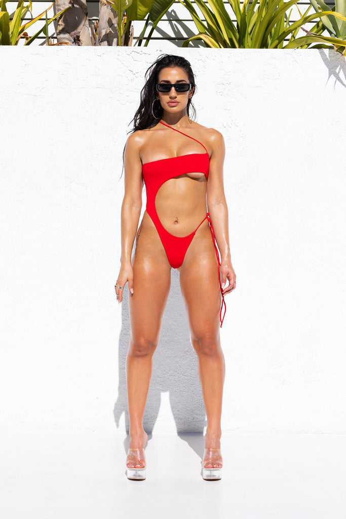 Naomi 2.0 One Piece Swimsuit - Red – LIPS + HONEY